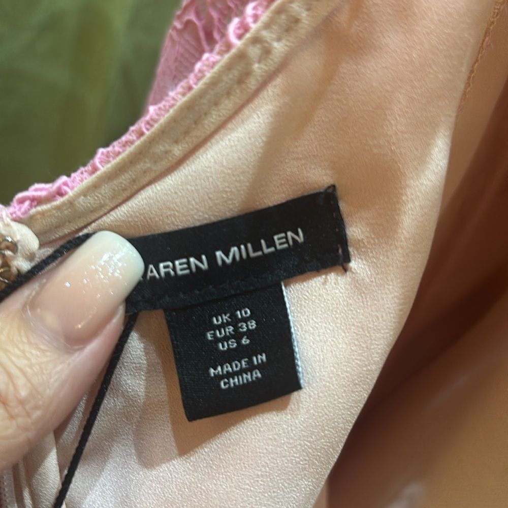 Karen Millen pink lace appliqué mini dress, US6 - Picture 16 of 16